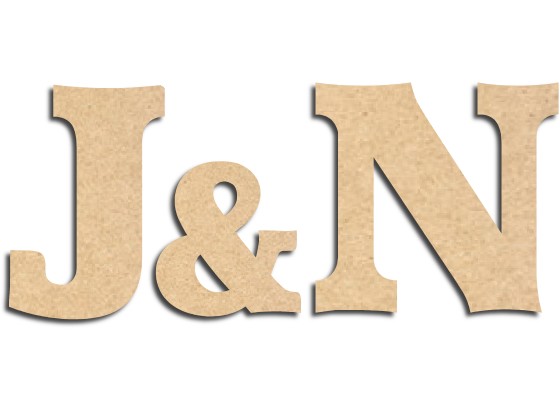 Initiale en bois mariage typographie détente